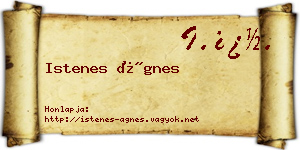Istenes Ágnes névjegykártya